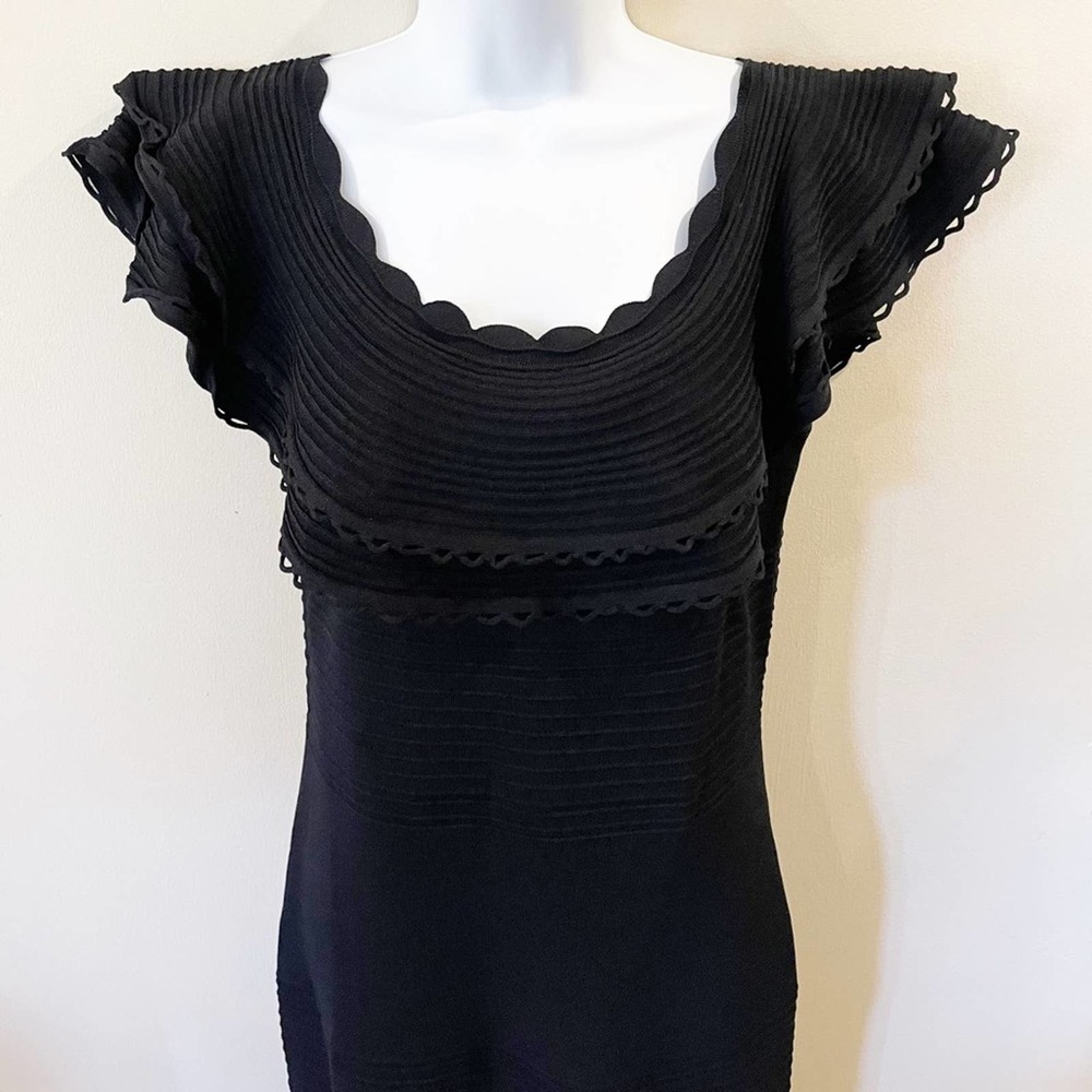 Eliza J Off the Shoulder Ruffle Sheath Dress Large - Picture 2 of 16